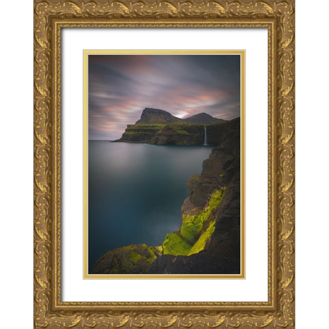 Gaysadalur.. Gold Ornate Wood Framed Art Print with Double Matting by Age Hol, Fred