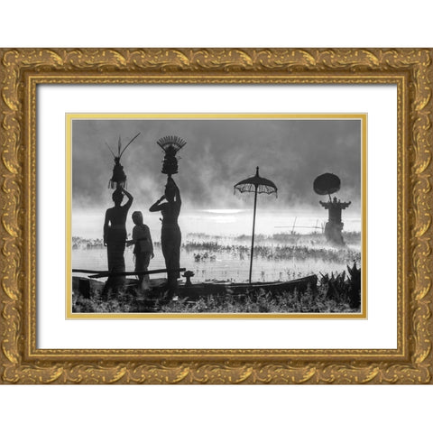 Devotion Gold Ornate Wood Framed Art Print with Double Matting by Van Der, Anges