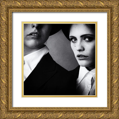 Blues Sisters Gold Ornate Wood Framed Art Print with Double Matting by Schaller, Peter