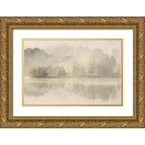 Early Morning. Gold Ornate Wood Framed Art Print with Double Matting by Wallberg, Allan