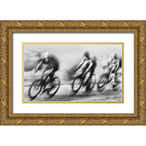 Pursuit Gold Ornate Wood Framed Art Print with Double Matting by Urlings, Lou