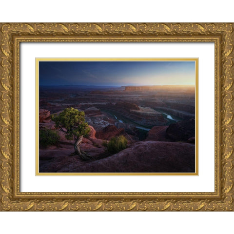 Deadhorse Land Gold Ornate Wood Framed Art Print with Double Matting by Pablo De, Juan