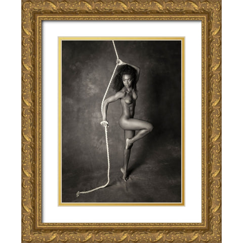 Strength In Beauty Gold Ornate Wood Framed Art Print with Double Matting by Blease, Joan