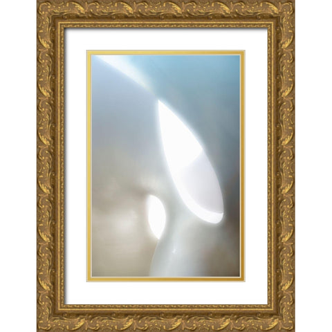 Organic Shapes Gold Ornate Wood Framed Art Print with Double Matting by Van Son, Greetje