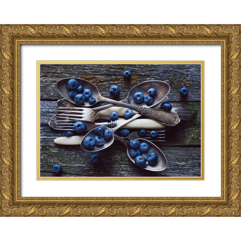 Spoonsablueberry Gold Ornate Wood Framed Art Print with Double Matting by Karina, Aleksandrova