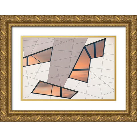 Evening Reflection Gold Ornate Wood Framed Art Print with Double Matting by Van Son, Greetje