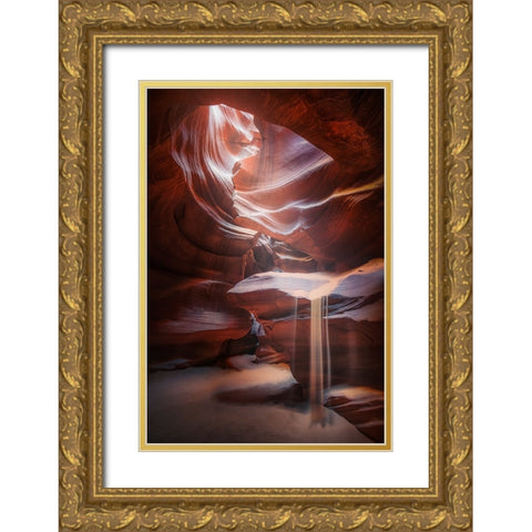 Antelope Sandfall Gold Ornate Wood Framed Art Print with Double Matting by Gamito, Clara