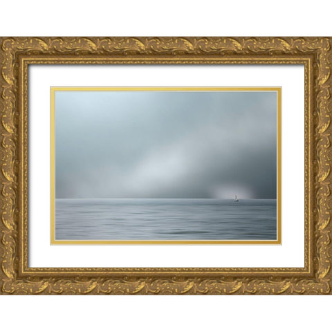 Go Full Steam Ahead Gold Ornate Wood Framed Art Print with Double Matting by Claes, Gilbert