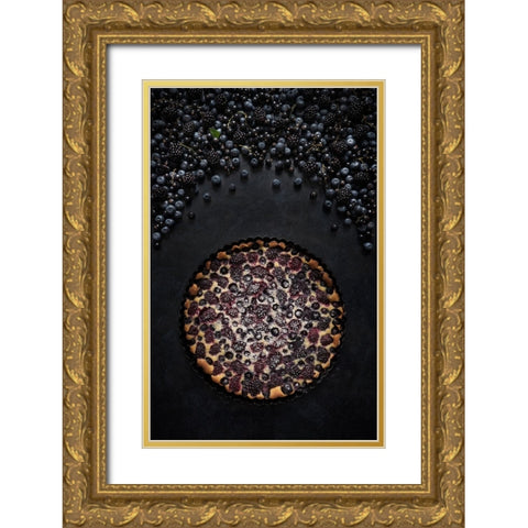 Berries Gold Ornate Wood Framed Art Print with Double Matting by Popescu, Diana