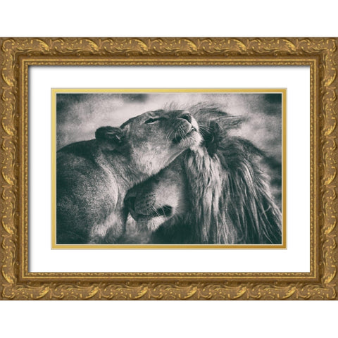 Love Gold Ornate Wood Framed Art Print with Double Matting by Alnaser, Mohammed