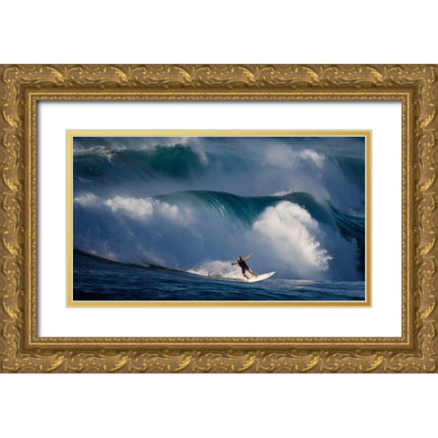 Dancing With Waves Gold Ornate Wood Framed Art Print with Double Matting by H Yang, David