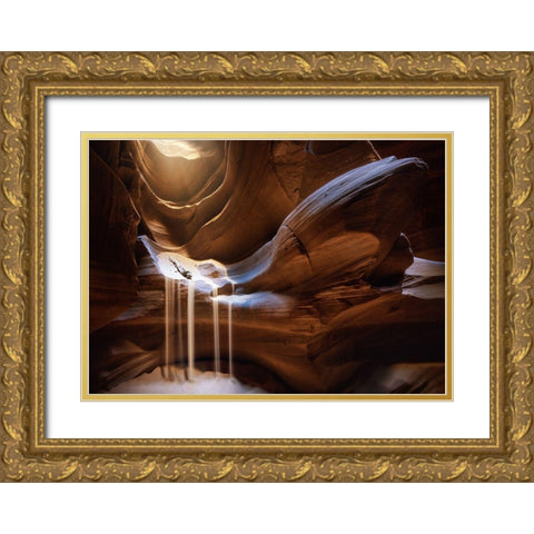 Antelope Waterfall Gold Ornate Wood Framed Art Print with Double Matting by Pablo De, Juan