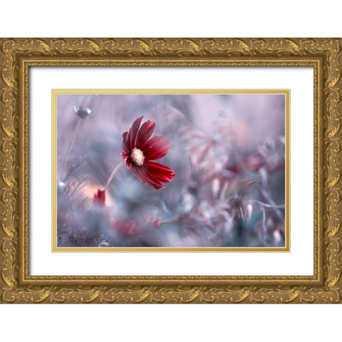 Carmen Gold Ornate Wood Framed Art Print with Double Matting by Bravin, Fabien