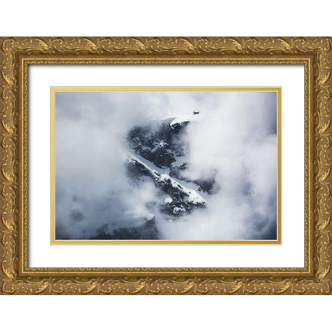 Up Gold Ornate Wood Framed Art Print with Double Matting by Swapnil