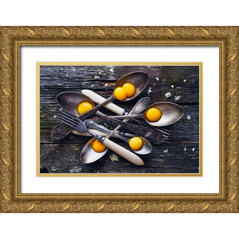 Spoonsayolks Gold Ornate Wood Framed Art Print with Double Matting by Karina, Aleksandrova