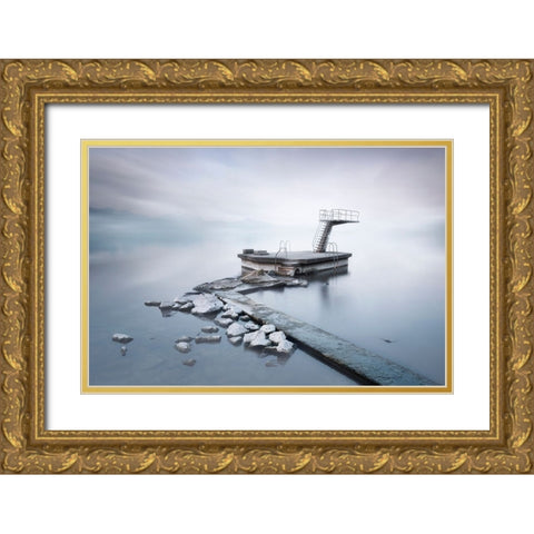The Springboard Gold Ornate Wood Framed Art Print with Double Matting by Guerola, Joaquin