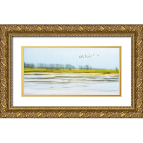 Peace Gold Ornate Wood Framed Art Print with Double Matting by Chan, Mozart