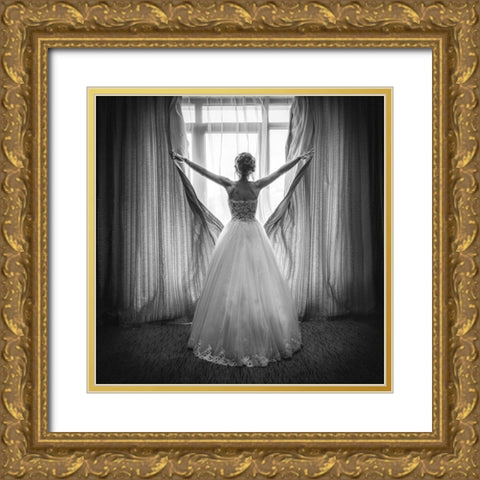 Untitled Gold Ornate Wood Framed Art Print with Double Matting by Hristov, Boris