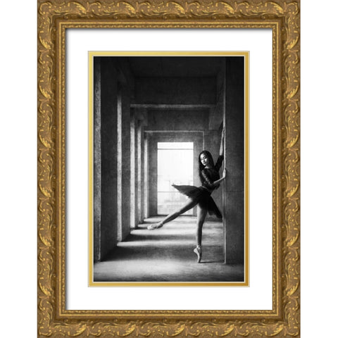 Dinka Gold Ornate Wood Framed Art Print with Double Matting by Kisworo, Sebastian