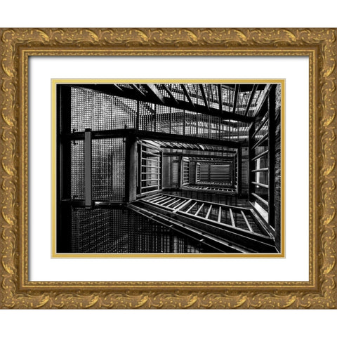 Escape Room Gold Ornate Wood Framed Art Print with Double Matting by Van Son, Greetje