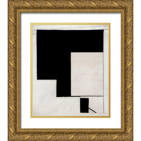 Untitled Gold Ornate Wood Framed Art Print with Double Matting by Niemiec, Anna
