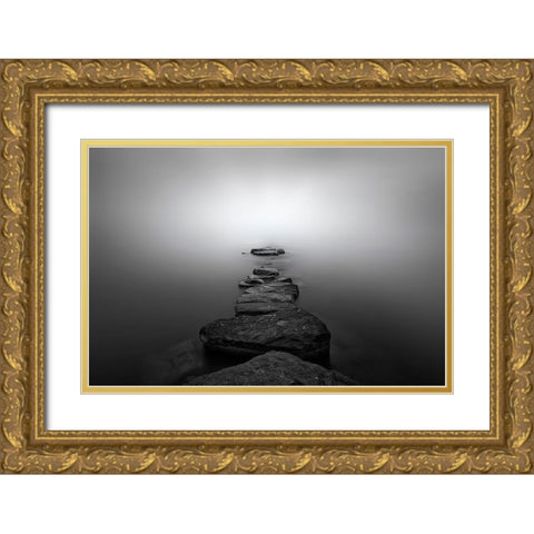 Stones Ii Gold Ornate Wood Framed Art Print with Double Matting by Guerola, Joaquin