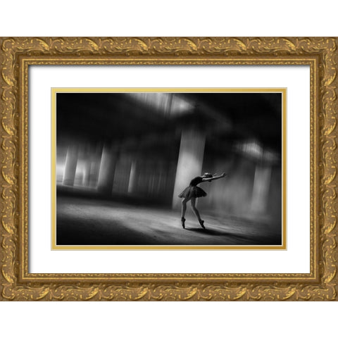 Sole Dancer Gold Ornate Wood Framed Art Print with Double Matting by Kisworo, Sebastian