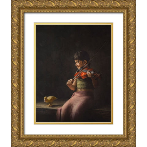 Sing With Me Gold Ornate Wood Framed Art Print with Double Matting by Kisworo, Sebastian