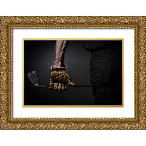 Yellow Glove Gold Ornate Wood Framed Art Print with Double Matting by Scheunders, Jan