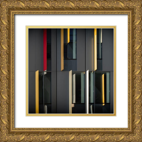 Windows Trilogy Gold Ornate Wood Framed Art Print with Double Matting by Vangindertael, Luc