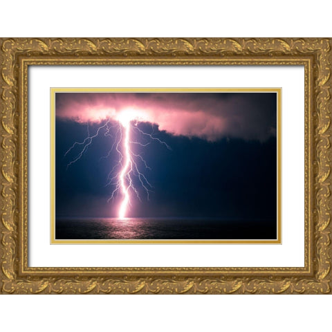 Electric Atmosphere Gold Ornate Wood Framed Art Print with Double Matting by Traverso, Alessandro
