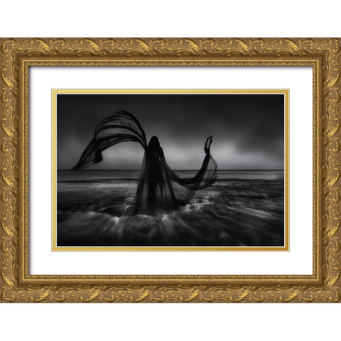 Children Of Chaos I :Nyx Gold Ornate Wood Framed Art Print with Double Matting by Kaimaki, Maria