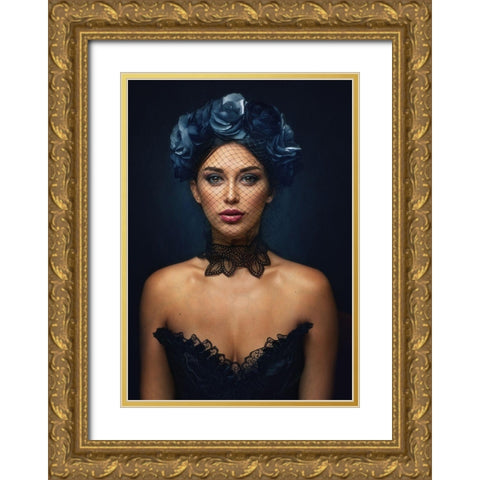 Vika Gold Ornate Wood Framed Art Print with Double Matting by Rise, Zachar