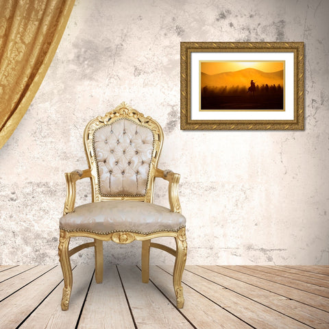 Chasing The Jades! Gold Ornate Wood Framed Art Print with Double Matting by Pancareken, Yavuz