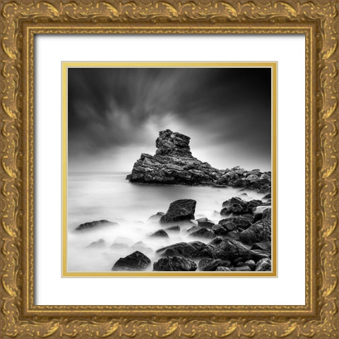 A Sea Of Rocks Gold Ornate Wood Framed Art Print with Double Matting by Digalakis, George