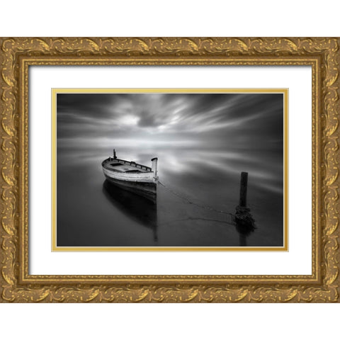 The Boat Ii Gold Ornate Wood Framed Art Print with Double Matting by Guerola, Joaquin