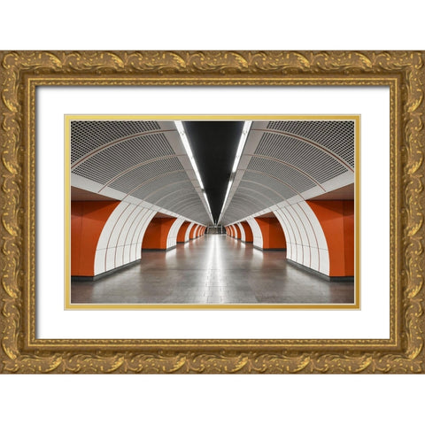West Station Gold Ornate Wood Framed Art Print with Double Matting by Reichert, Renate