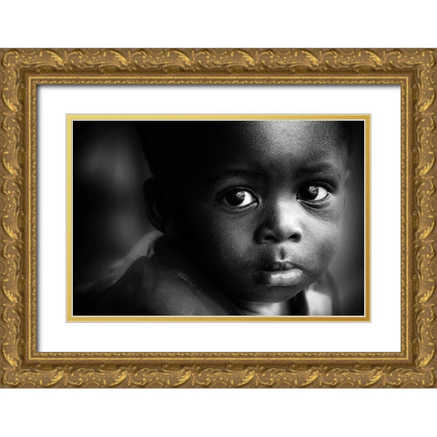 Your Eyes Can Do Everything - Ghana Gold Ornate Wood Framed Art Print with Double Matting by Pandolfini, Sergio
