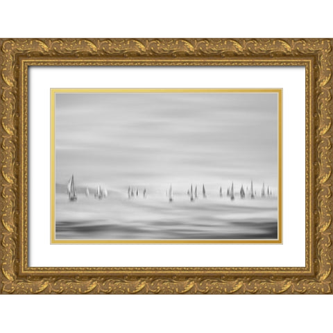 Untitled Gold Ornate Wood Framed Art Print with Double Matting by Brnelic, Tamara