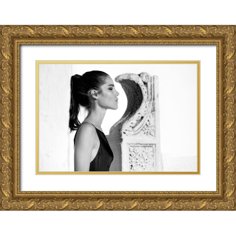 Greece Memories Gold Ornate Wood Framed Art Print with Double Matting by Peter Muller Photography
