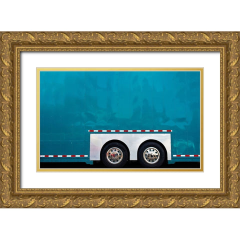 Bus - Abbot Kinney Festival Venice California Gold Ornate Wood Framed Art Print with Double Matting by Orbach, Arnon