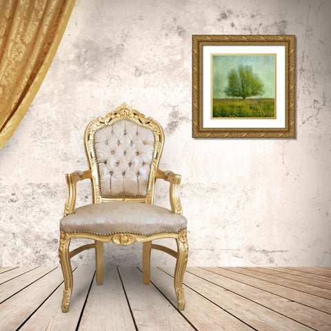 In The Yellow Field Gold Ornate Wood Framed Art Print with Double Matting by van Bijnen, Jacqueline
