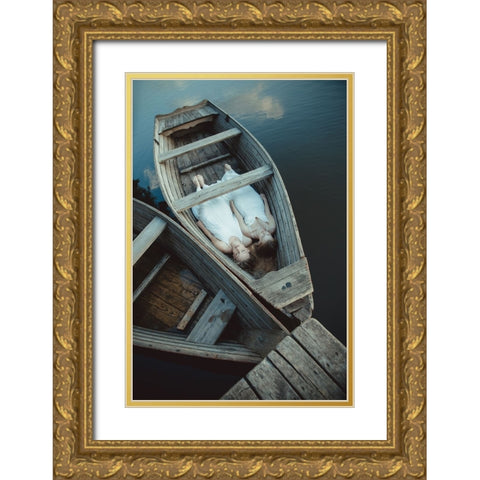 Boats Gold Ornate Wood Framed Art Print with Double Matting by Gorecka, Dorota