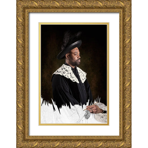 Painting A Dutch Rembrand Gold Ornate Wood Framed Art Print with Double Matting by Kayen-Mouthaan, Carola