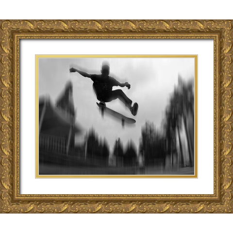 High Jump Gold Ornate Wood Framed Art Print with Double Matting by Bunjamin, Antonyus