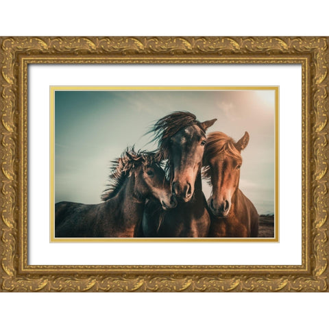 Family Portrait Gold Ornate Wood Framed Art Print with Double Matting by Hennen, Marcus