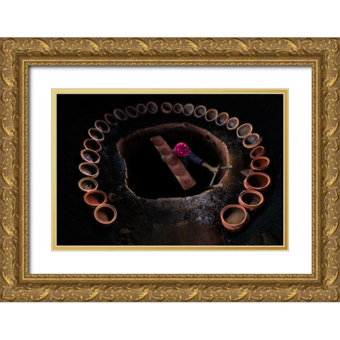 A?Apmlek Gold Ornate Wood Framed Art Print with Double Matting by Baser, Caner