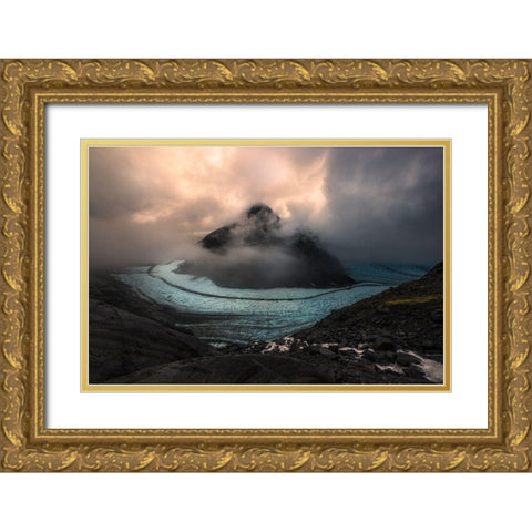First Light Gold Ornate Wood Framed Art Print with Double Matting by S. Chia, James