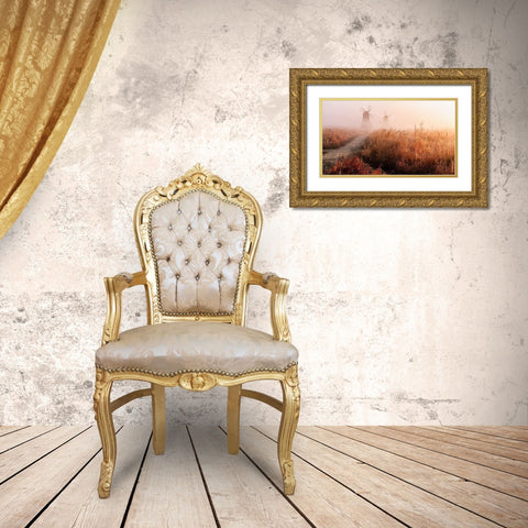Morning Mist Gold Ornate Wood Framed Art Print with Double Matting by Eom, Gwangseop