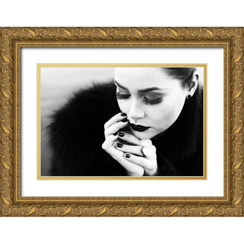 Between Fingers Gold Ornate Wood Framed Art Print with Double Matting by Melo, Josefina